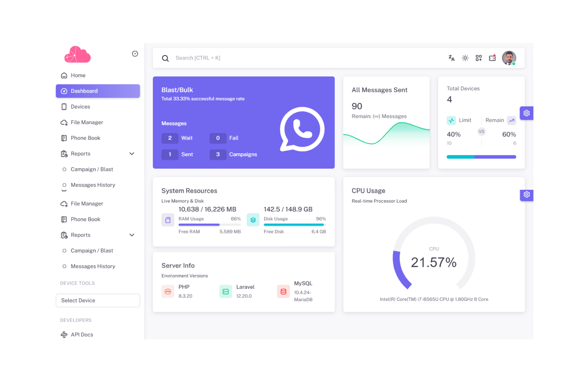 hero dashboard